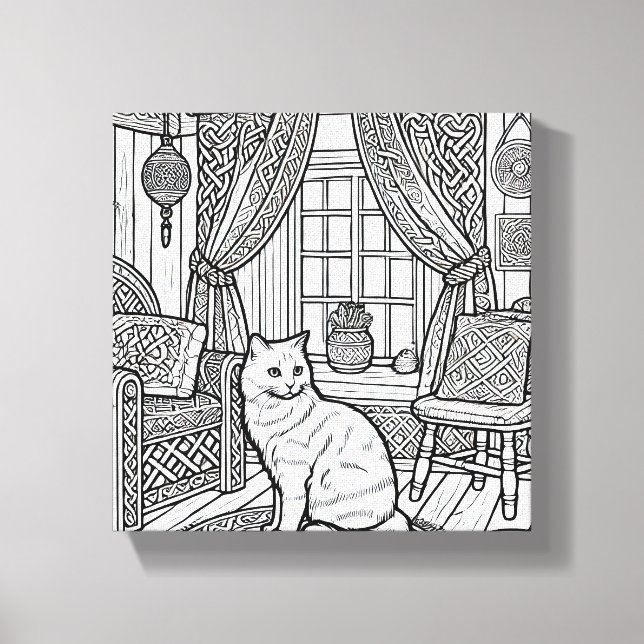 Fet och enkelt katt nr 36 canvastryck (Framsida)