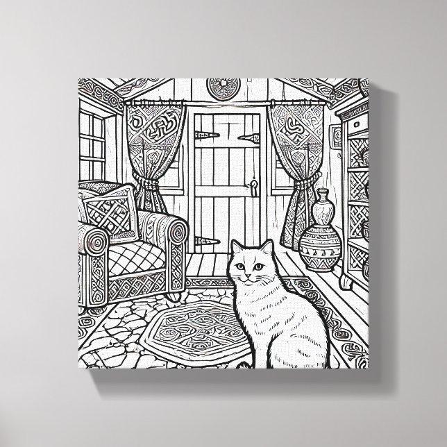 Fet och enkelt katt nr 38 canvastryck (Framsida)