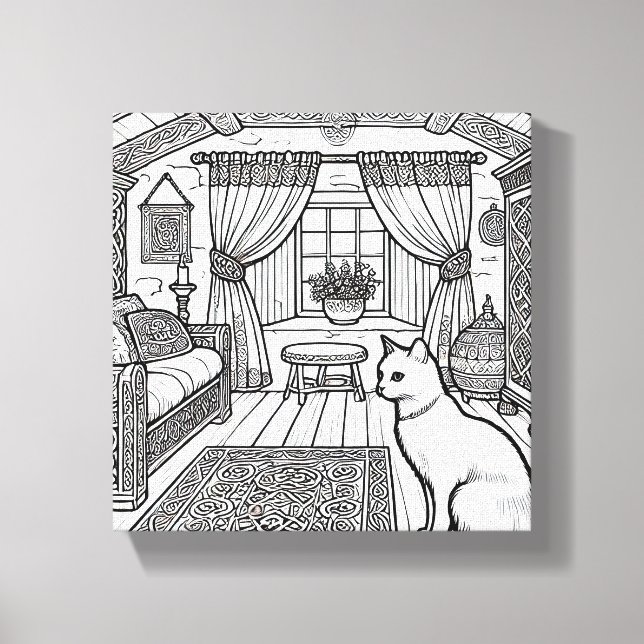 Fet och enkelt katt nr 41 canvastryck (Framsida)