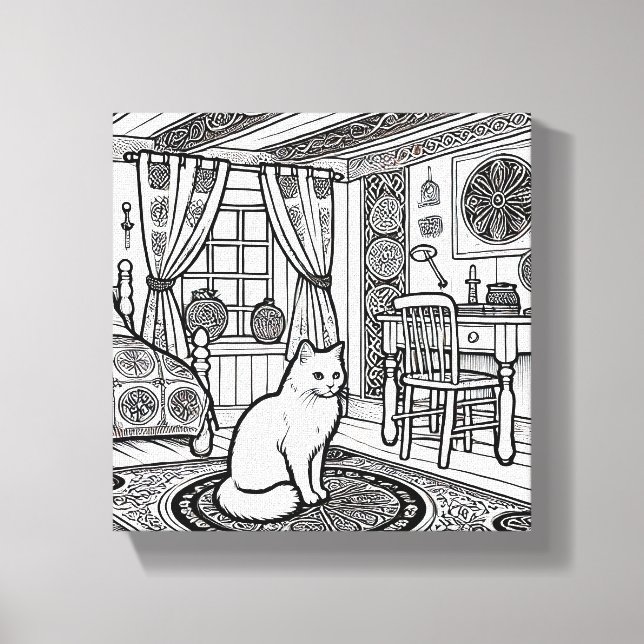 Fet och enkelt katt nr 43 canvastryck (Framsida)