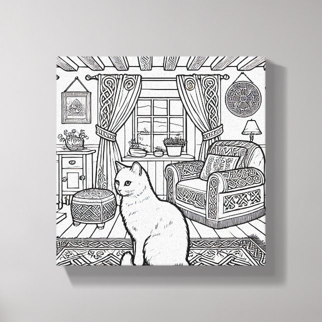Fet och enkelt katt nr 46 canvastryck (Framsida)