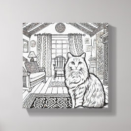 Fet och enkelt katt nr 47 canvastryck