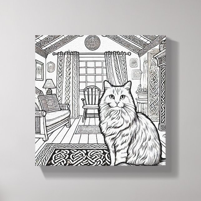 Fet och enkelt katt nr 47 canvastryck (Framsida)