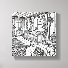 Fet och enkelt katt nr 50 canvastryck