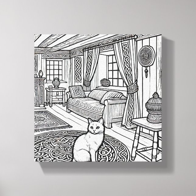 Fet och enkelt katt nr 50 canvastryck (Framsida)