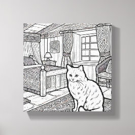 Fet och enkelt katt nummer 11 canvastryck