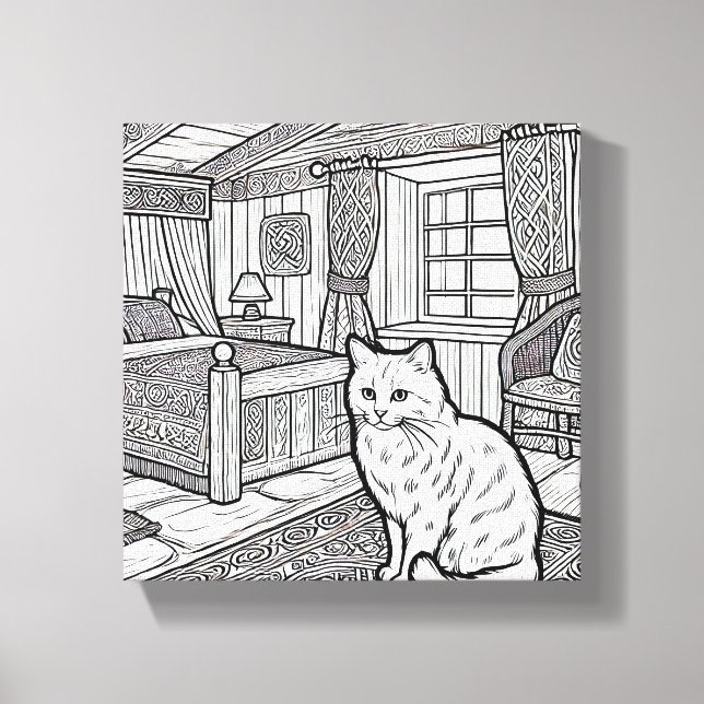 Fet och enkelt katt nummer 11 canvastryck (Framsida)
