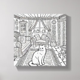 Fet och enkelt katt nummer 12 canvastryck