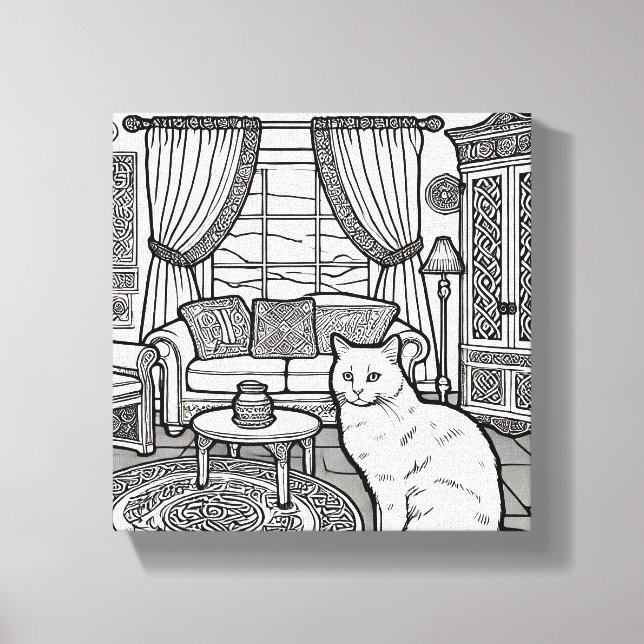 Fet och enkelt katt nummer 13 canvastryck (Framsida)