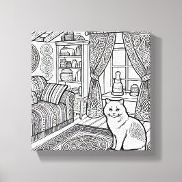 Fet och enkelt katt nummer 15 canvastryck