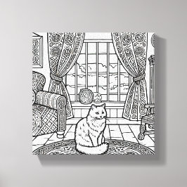 Fet och enkelt katt nummer 16 canvastryck