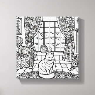 Fet och enkelt katt nummer 16 canvastryck