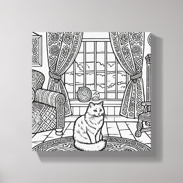 Fet och enkelt katt nummer 16 canvastryck (Framsida)