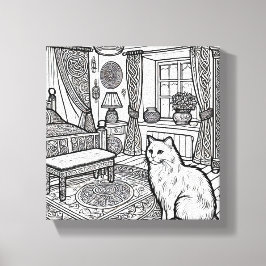 Fet och enkelt katt nummer 17 canvastryck