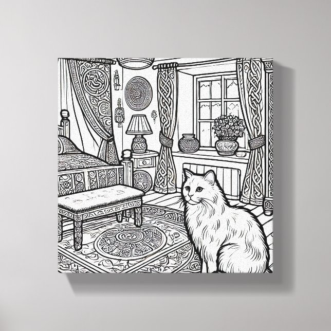 Fet och enkelt katt nummer 17 canvastryck (Framsida)