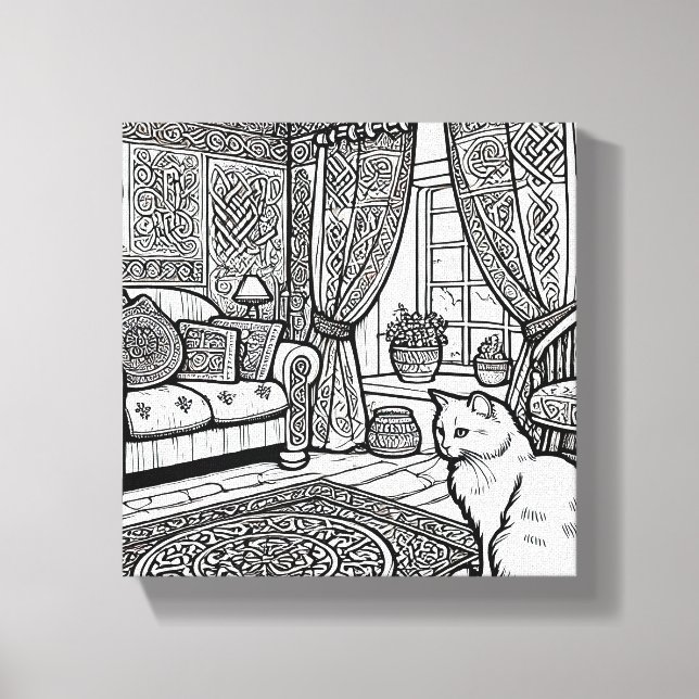 Fet och enkelt katt nummer 1 canvastryck (Framsida)