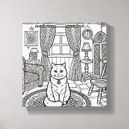 Fet och enkelt katt nummer 7 canvastryck