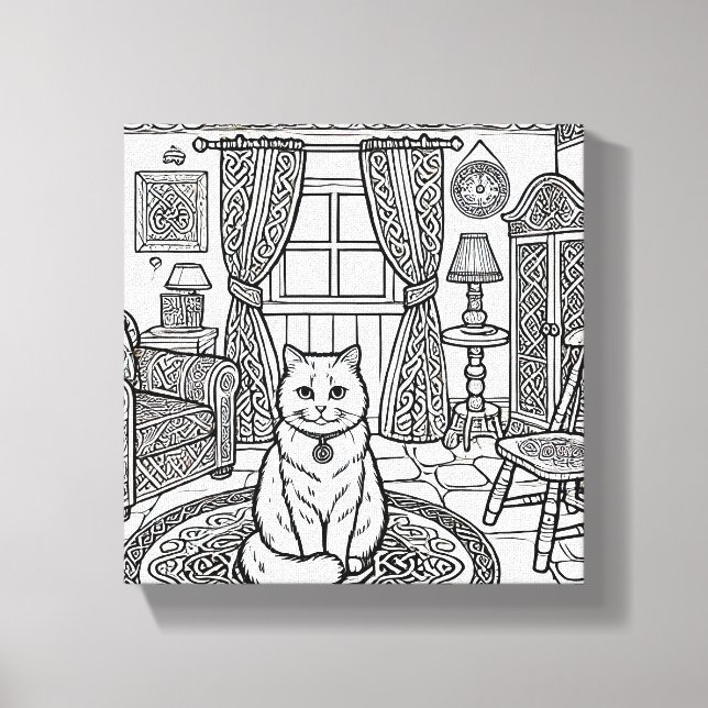 Fet och enkelt katt nummer 7 canvastryck (Framsida)