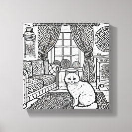 Fet och enkelt katt nummer 8 canvastryck