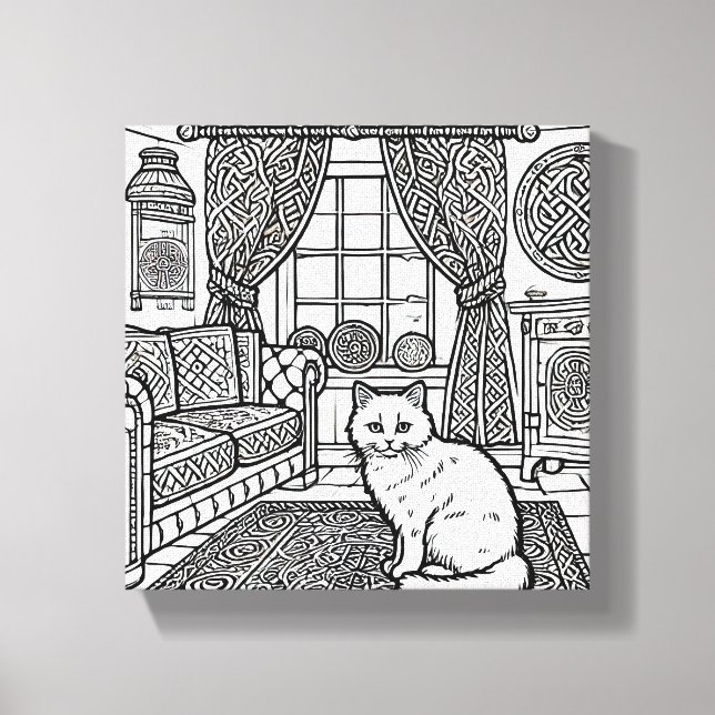 Fet och enkelt katt nummer 8 canvastryck (Framsida)