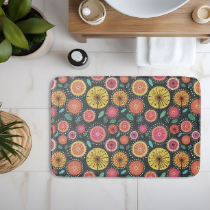 Fet och färgen Boho chic Scandi folk blommigt Badrumsmatta