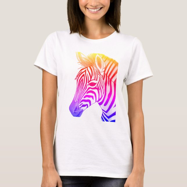 Fet och färglös zebra teckning t shirt (Framsida)