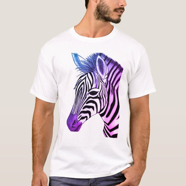 Fet och färglös zebra teckning t shirt (Framsida)