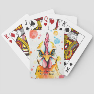 Fet och färglöst kycklingkonst Whimsical Farm Funy Casinokort