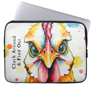 Fet och färglöst kycklingkonst Whimsical Farm Funy Laptop Fodral
