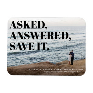 Fet och Fräck Typografisk Bröllops Save the Date Magnet
