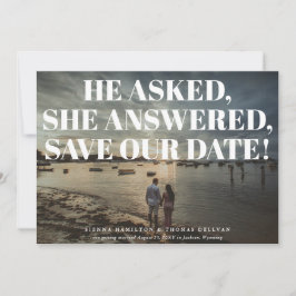Fet och Fräck Typografisk Bröllops Save the Date Spara Datumet