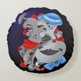 Fet och konstnärligt punktskydd rund kudde