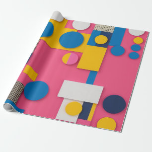Fet och lekfull geometrisk form i pulserande färg presentpapper