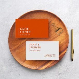Fet och ljus: Modern Orange och vit Visitkort