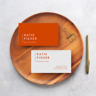 Fet och ljus: Modern Orange och vit Visitkort