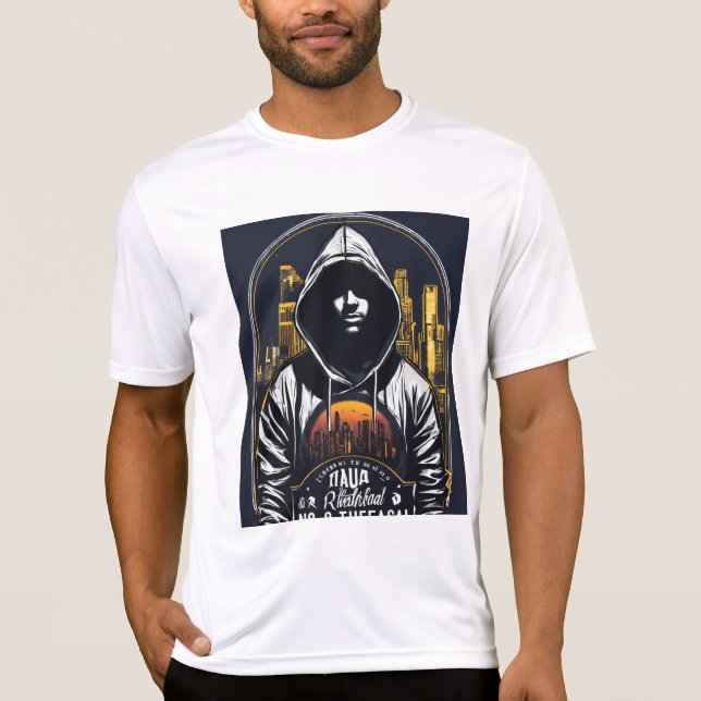 Fet och minimalistisk vit utskrift, halv T-skirt T Shirt (Framsida)