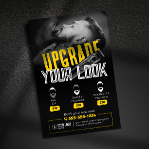 Fet och modern Barber Shop Hair Stylist Mustache Flygblad