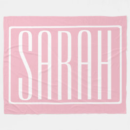 Fet och modern ditt namn eller Ord | Vit om Rosa Fleecefilt