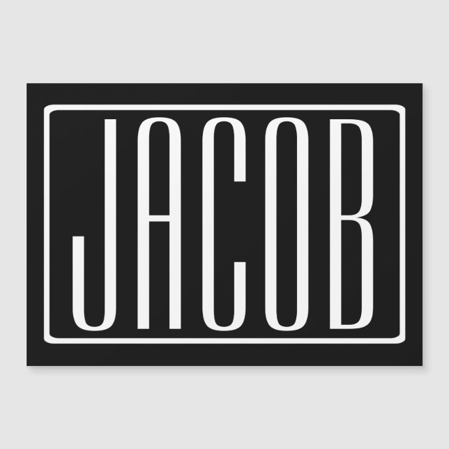 Fet och modern ditt namn eller Ord | Vit på svart (Framsida)