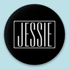 Fet och modern ditt namn eller Ord | Vit på svart Knapp