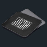 Fet och modern ditt namn eller Ord | Vit på svart Laptop Fodral<br><div class="desc">Fet och modern.</div>
