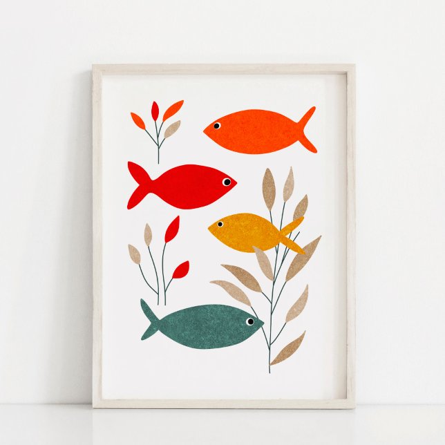 Fet och modern fisksamlingskonst poster (Skapare uppladdad)