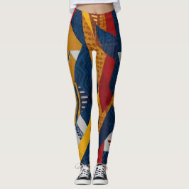 Fet och modern Mönster - Geometrisk fusion Leggings