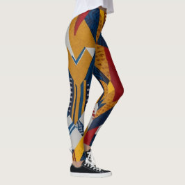Fet och modern Mönster - Geometrisk fusion Leggings