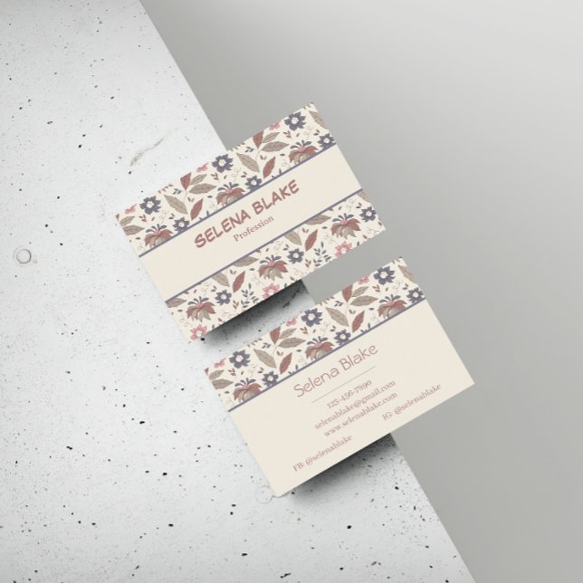 Fet och Snyggt | Blommigt för modern Chic-Elegant Visitkort (Skapare uppladdad)
