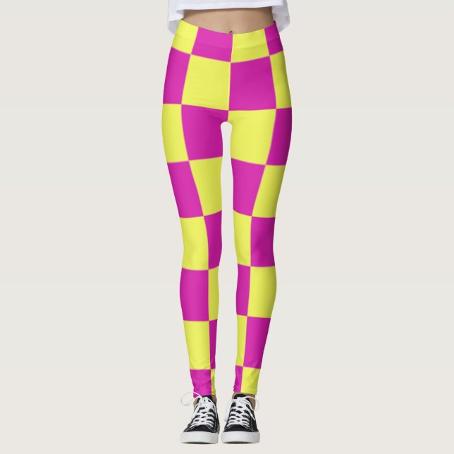 Fet och tidlös: Checkboard Mönster Leggings (Framsida)