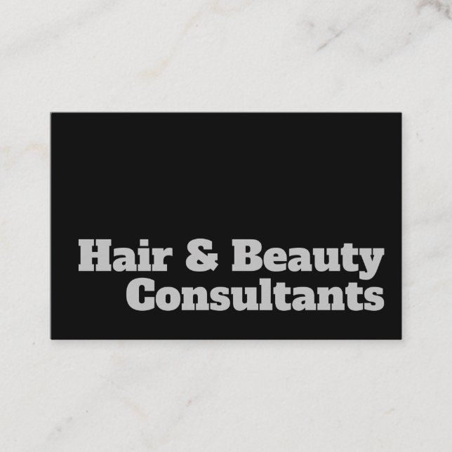 Fet och tydlig design - Hair & Beauty Consultants Visitkort (Framsida)