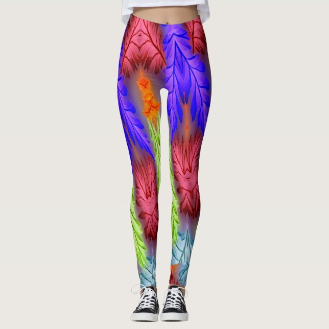 Fet och vacker färgstark "Ratti_Kreativ_Arts" Le Leggings (Framsida)