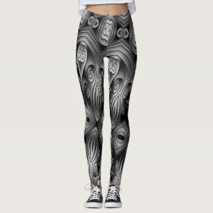 Fet och vackert svart grått "Ratti_Kreativ_Arts" Leggings