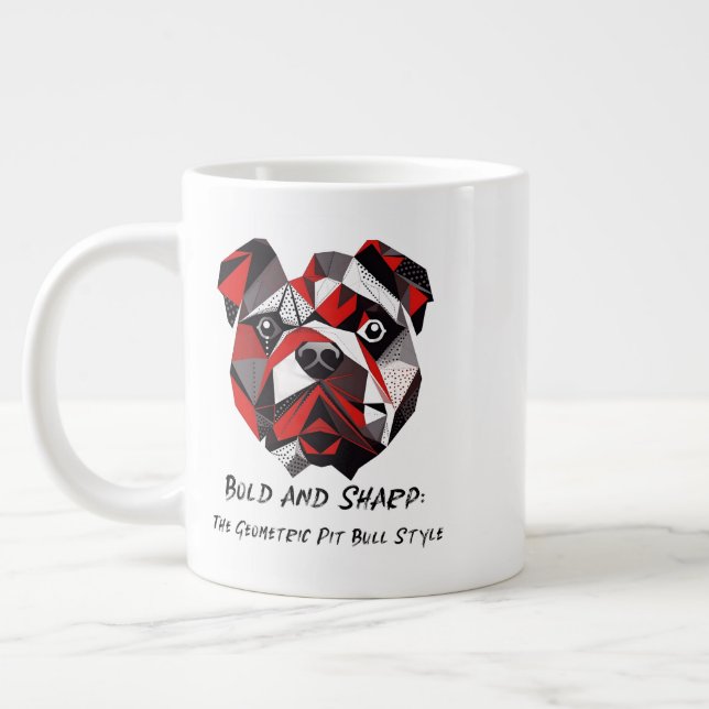 Fet och vass: Geometric Pit Bull Stil Jumbo Mugg (Vänster)